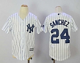 Youth New York Yankees #24 Gary Sanchez White Cool Base Stitched Jersey,baseball caps,new era cap wholesale,wholesale hats